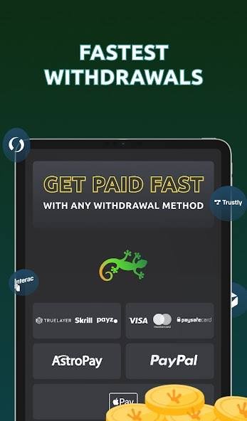 Retiradas rápidas en la app de Geckoplay